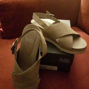 Eileen Fisher Mid Wedge Slingback Sandle